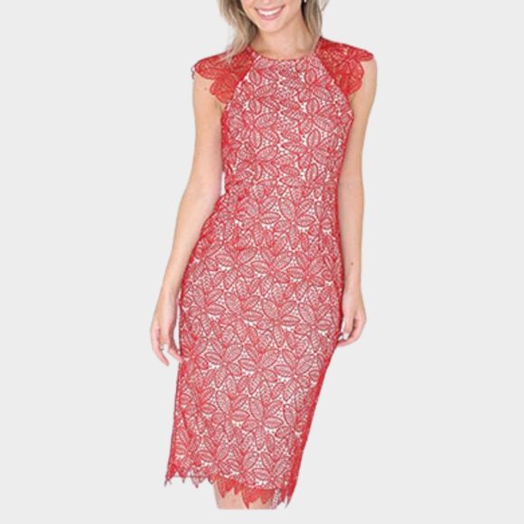 ANTHROPOLOGIE MINUET Women's Leaf Lace Cocktail Dress Size S - Picture 1 of 11